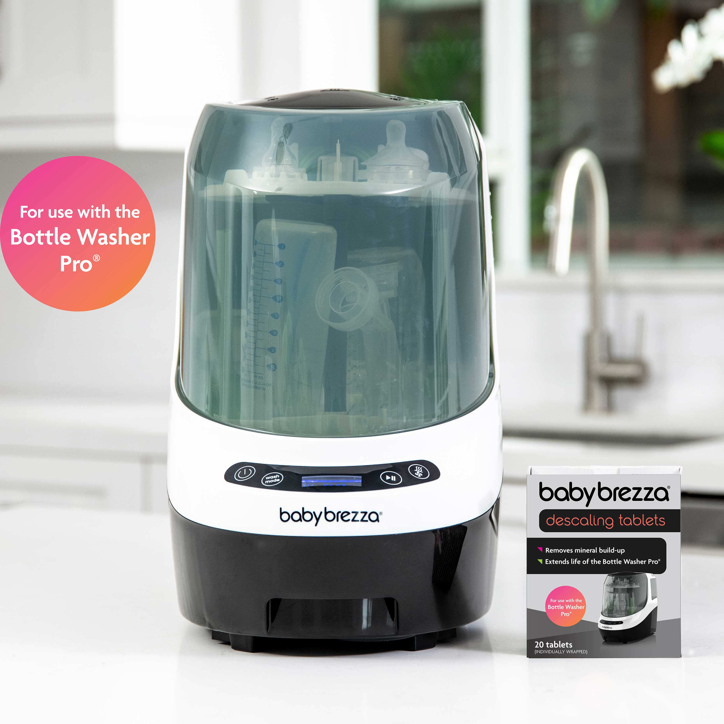 Bundle: Pack of Detergent + Descaling Tablets - Compatible with Baby Brezza Bottle Washer Pro Only - Image 4
