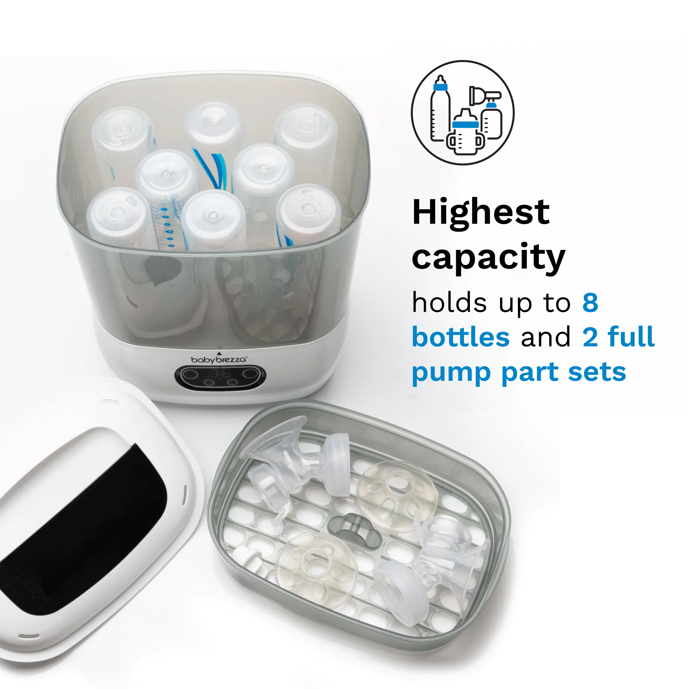 One Step™ Baby Bottle Sterilizer and Dryer Advanced - Electric steam sterilizer with HEPA Filter-White - Image 6