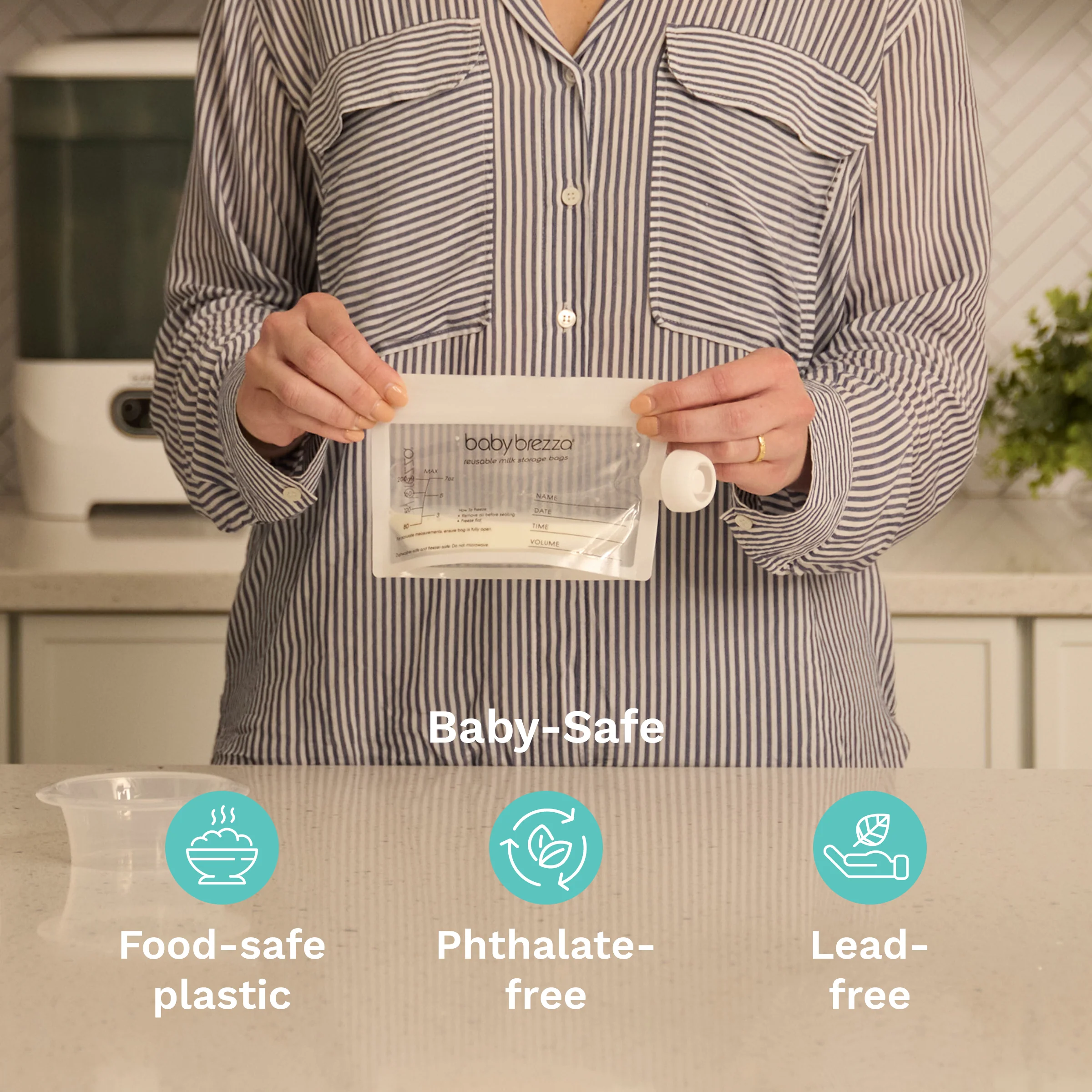 Reusable Breastmilk Storage Bags, 10 Pack, Includes Filling Funnel - Image 10
