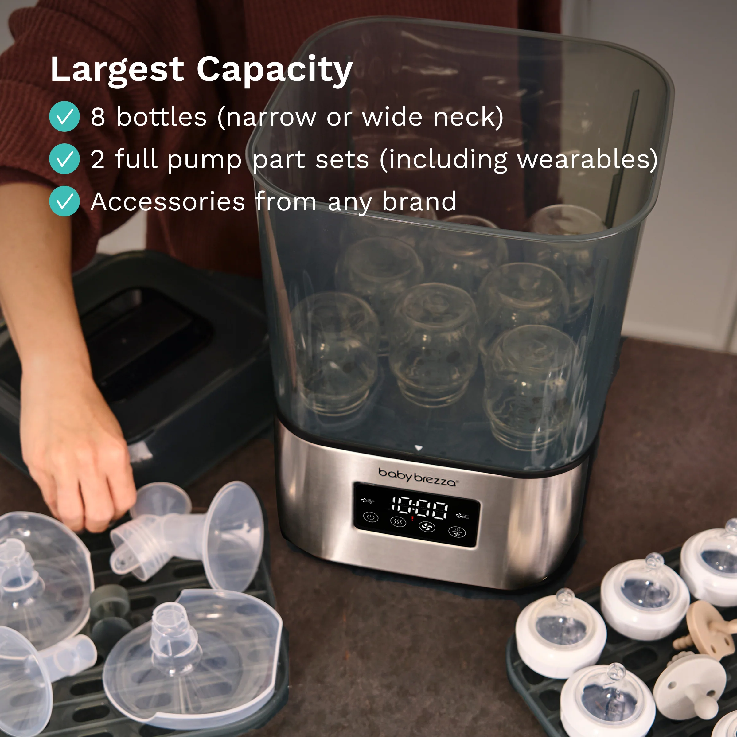 SuperQuick™ Baby Bottle Sterilizer and Dryer Stainless Steel - Sterilizes & Dries in just 10 Minutes - Image 9