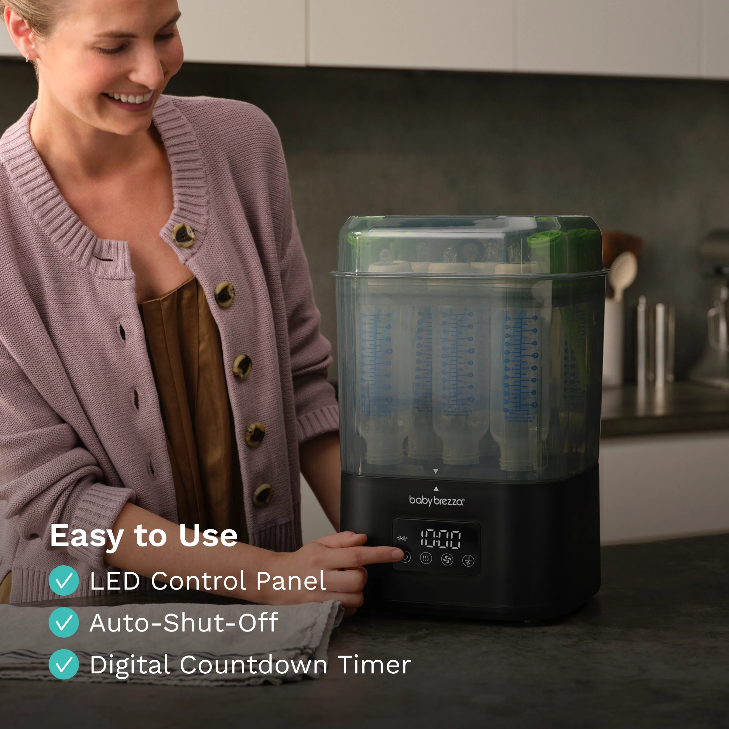 SuperQuick™ Baby Bottle Sterilizer and Dryer Premium Black - Sterilizes & Dries in just 10 Minutes - Image 5